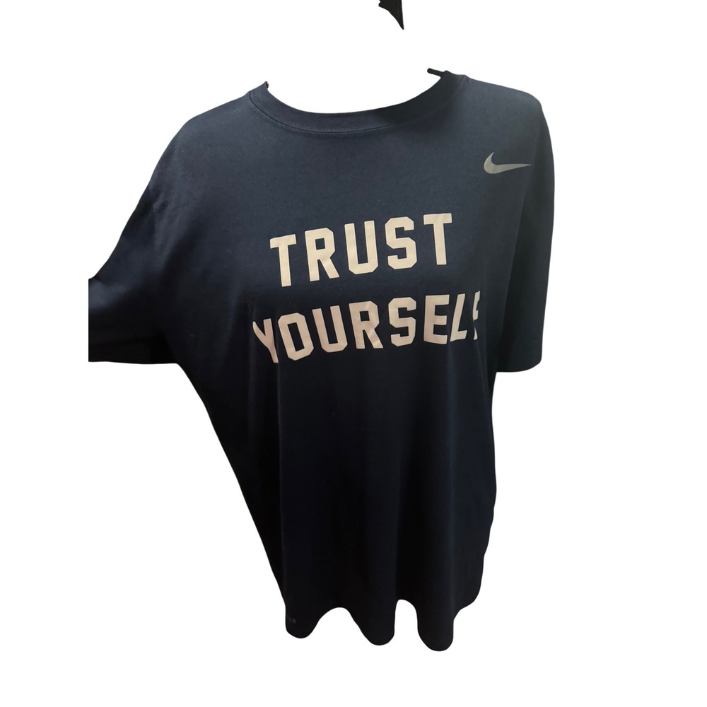 Nike Dri-FIT Trust Yourself Graphic T-Shirt Mens Large Navy Blue Short Sleeve
